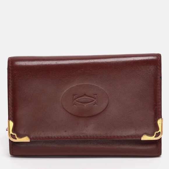 Cartier Burgundy Leather 6 Key Holder